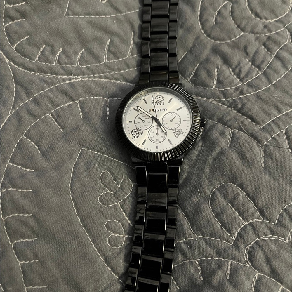 Unlisted Black and Silver Men's Watch